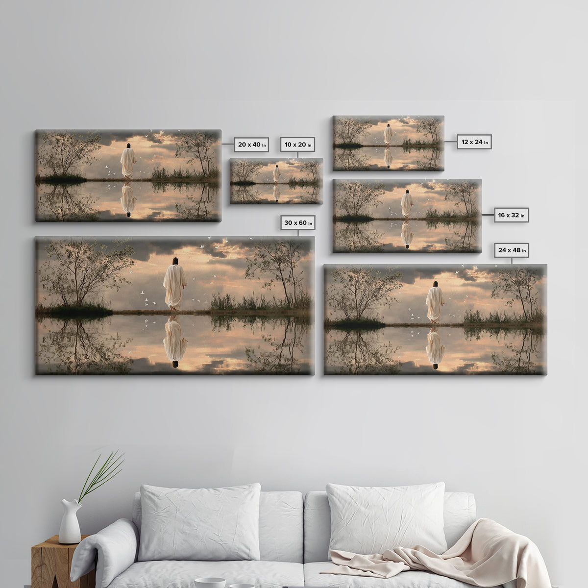 Path Of Peace – Framed Canvas Print – Christian Wall Art – Jesus Painting – Christian Art Canvas – Modern Christian Art