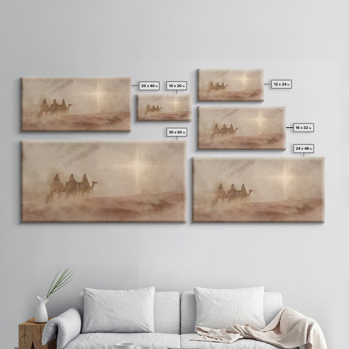 Guiding Star Mist – Framed Canvas Print – Christian Christmas Art – Modern Christian Art – Christian Wall Art – Jesus Painting – Christmas