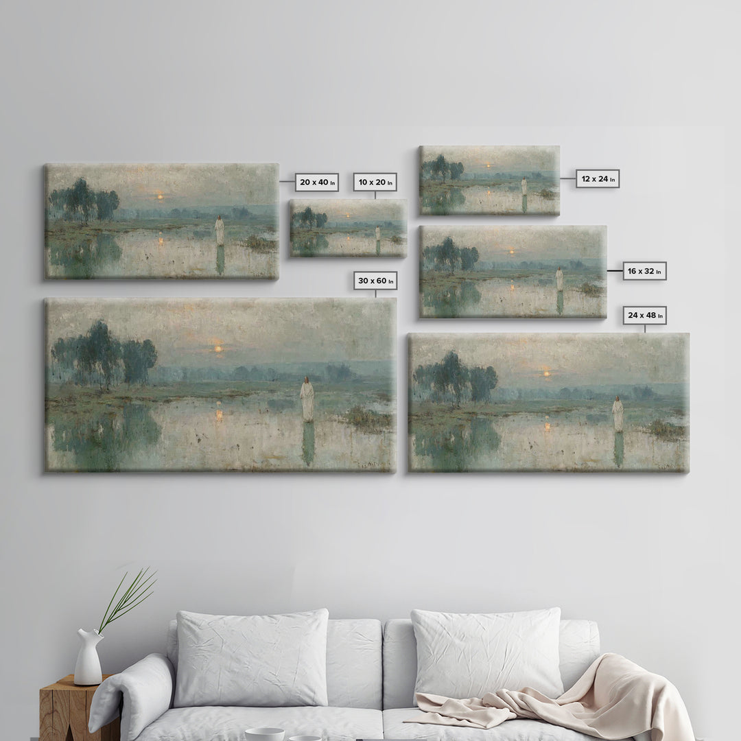 Morning Stillness – Framed Canvas Print – Jesus Canvas Art – Christian Art Work – Subtle Christian Art – Christian Wall Art