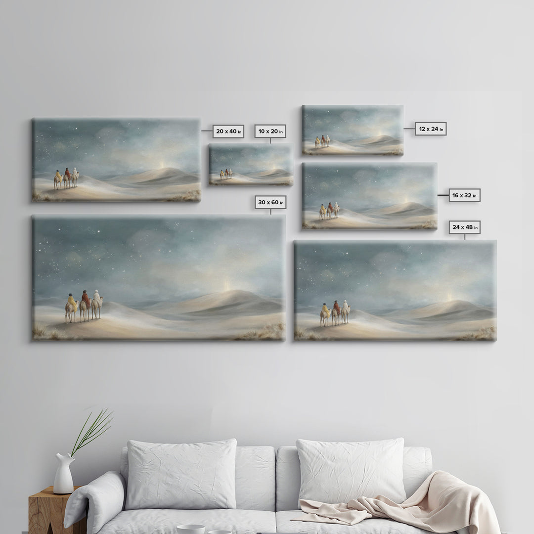 Desert Star Path, Framed Canvas Print, Christian Art Canvas, Christian Wall Art, Christmas Art Prints, Christian Christmas Art, Jesus Paint
