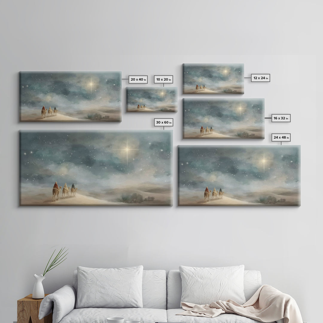 Star Of Promise, Framed Canvas Print, Christian Art Canvas, Christmas Wall Art, Christian Christmas Art, Modern Christian Painting, Christi