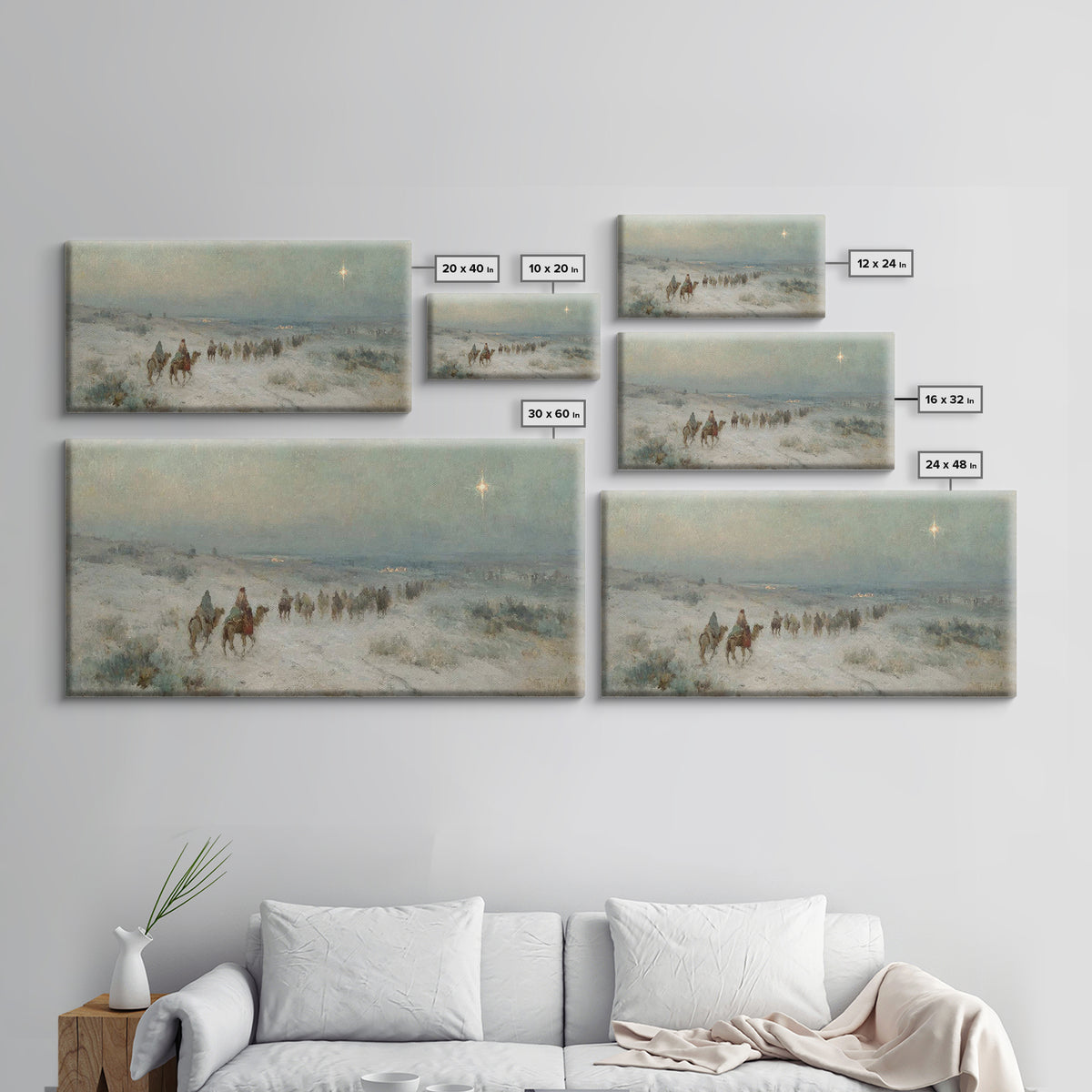 Light Of Bethlehem | Framed Canvas Print | Christian Wall Art | Christmas Art Prints | Christian Art Canvas | Vintage Christmas Art | Chris