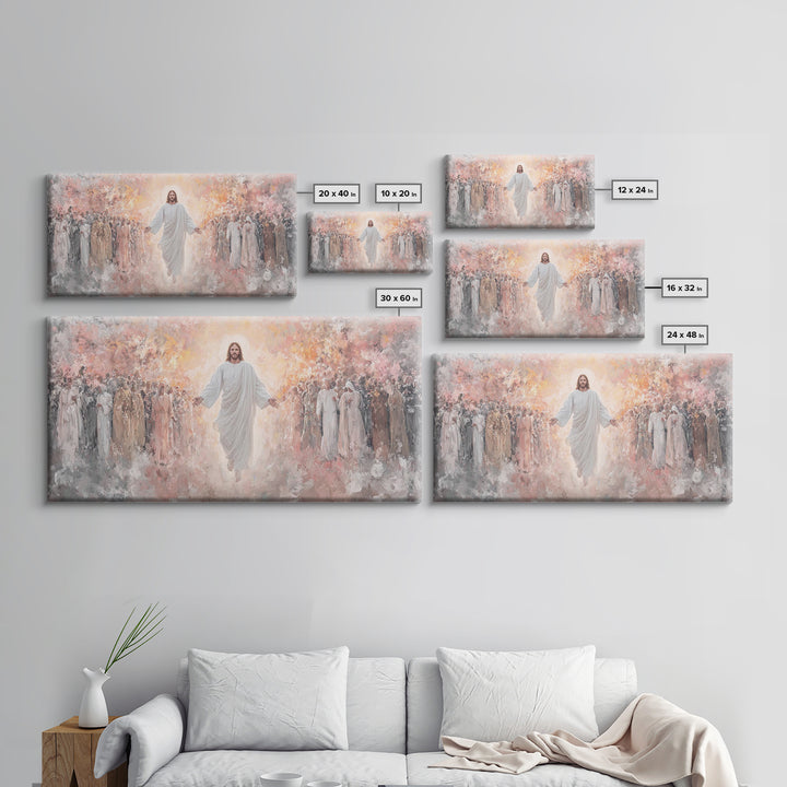 Angels Of Light, Framed Canvas Print, Christian Christmas Art, Christian Wall Art, Jesus Painting Canvas, Christian Art Gift, Christmas Art