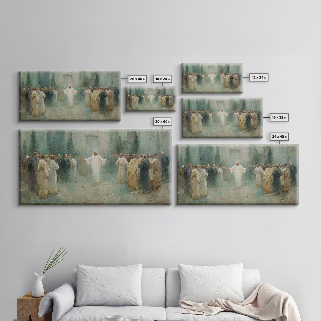 Sacred Dawn, Framed Canvas Print, Christian Wall Art, Minimalist Christian Art, Christian Art Canvas, Jesus Painting Canvas, Christian Chri