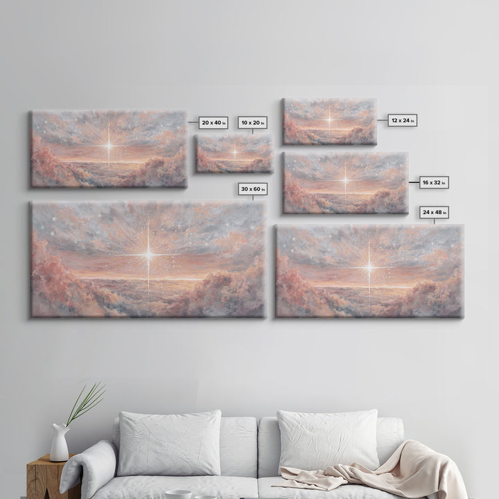 Divine Welcome, Framed Canvas Print, Christian Art Prints, Christian Wall Art, Jesus Painting, Large Christian Painting, Christian Christma