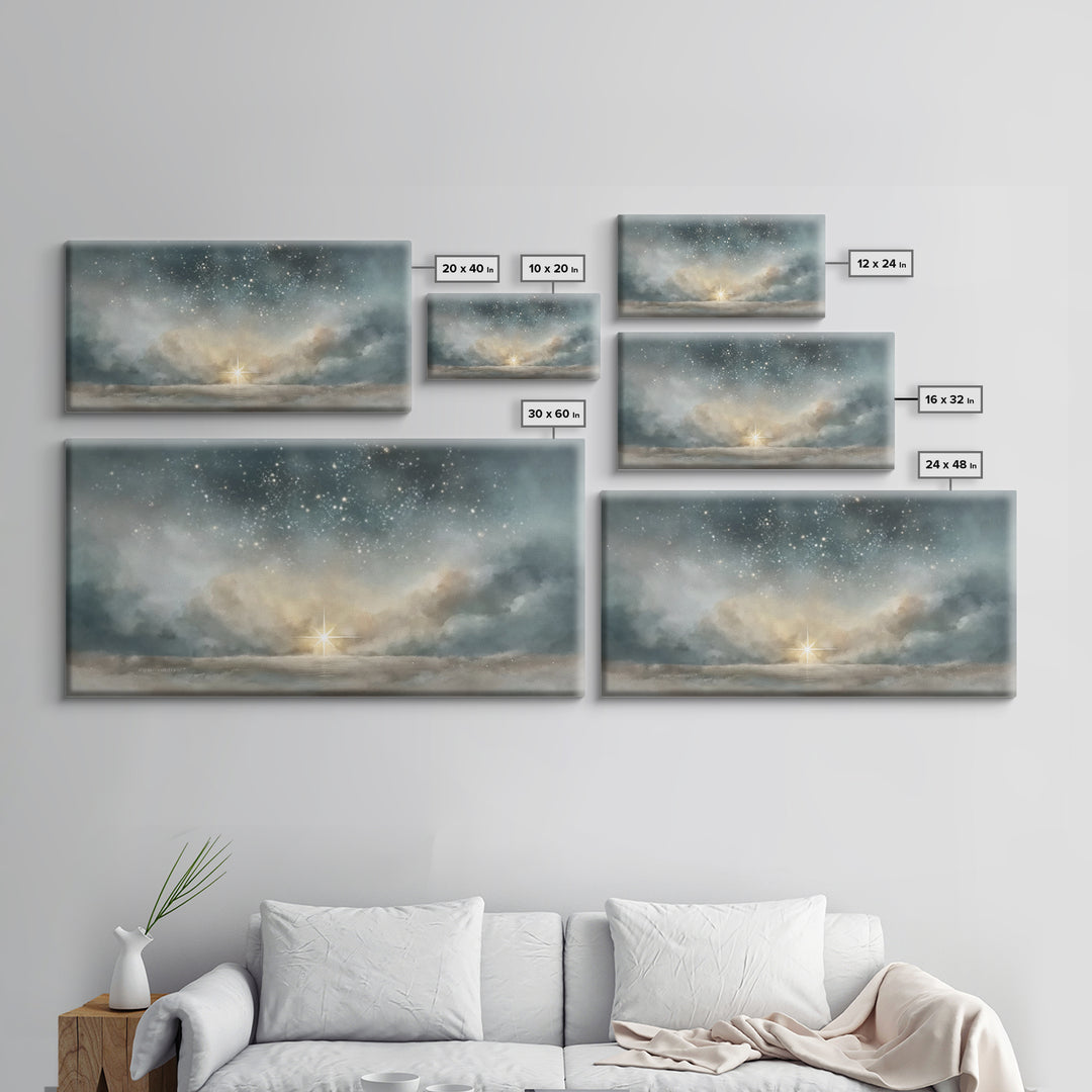 Star Of Promise – Framed Canvas Print – Christian Christmas Art – Christmas Wall Art – Christian Art Canvas – Vintage Christmas Art – Chris