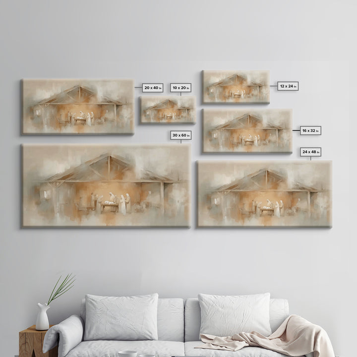 Humble Manger – Framed Canvas Print – Christian Art Canvas – Christian Christmas Art – Framed Christmas Art – Christian Wall Art – Christma