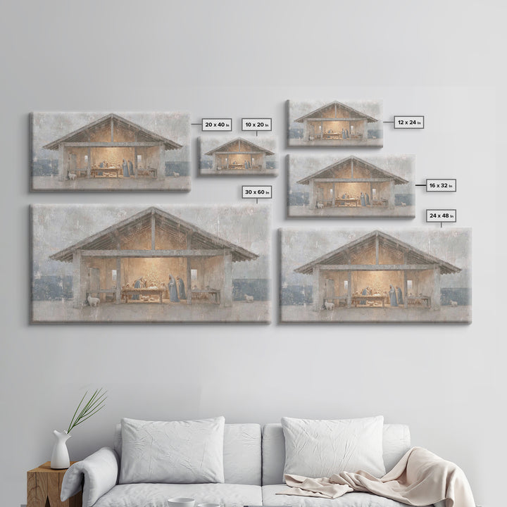 Silent Adoration – Framed Canvas Print – Christian Art Print – Christian Wall Art – Jesus Christmas Art – Christmas Art Work – Framed Chris