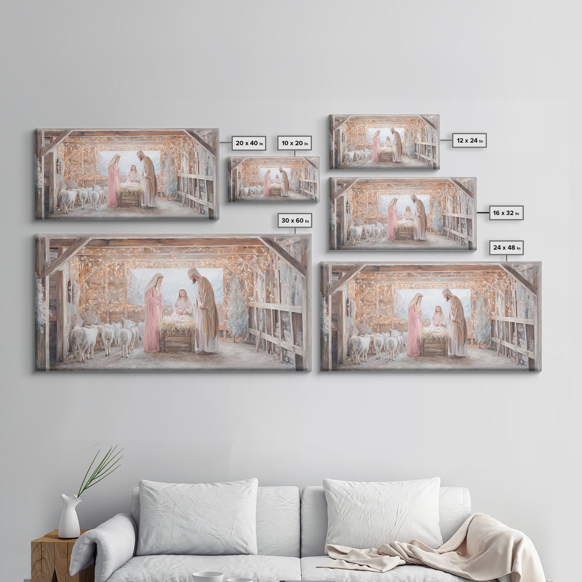Holy Manger Wonder, Framed Canvas Print, Christian Art Canvas, Jesus Painting, Christmas Wall Art, Christian Christmas Art, Christian Decor