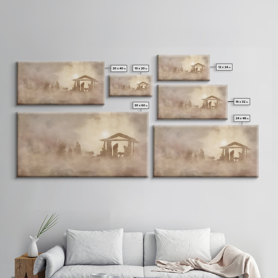 Starborn Night Peace | Framed Canvas Print | Christian Wall Art | Jesus Art Print | Christmas Art | Christian Christmas | Christian Decor