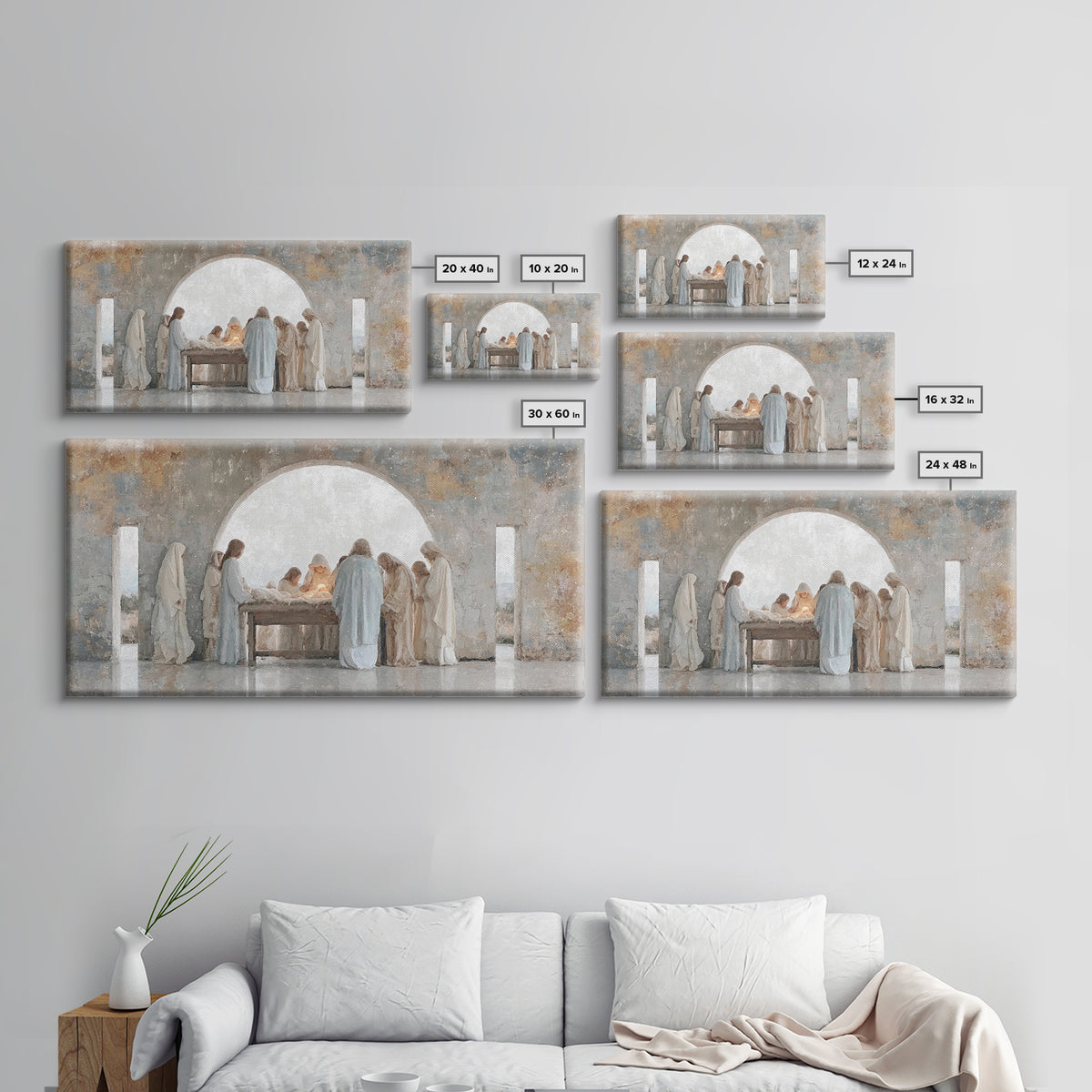 Heavenly Host Dawn | Framed Canvas Print | Christian Art Canvas | Jesus Painting | Christmas Wall Art | Christian Christmas | Christian Dec