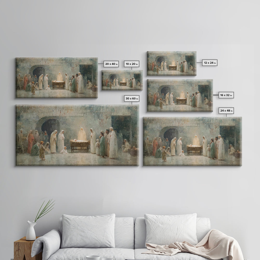 Radiant Nativity Calm – Framed Canvas Print – Christian Wall Art – Jesus Art Print – Christmas Art – Christian Christmas – Christian Decor