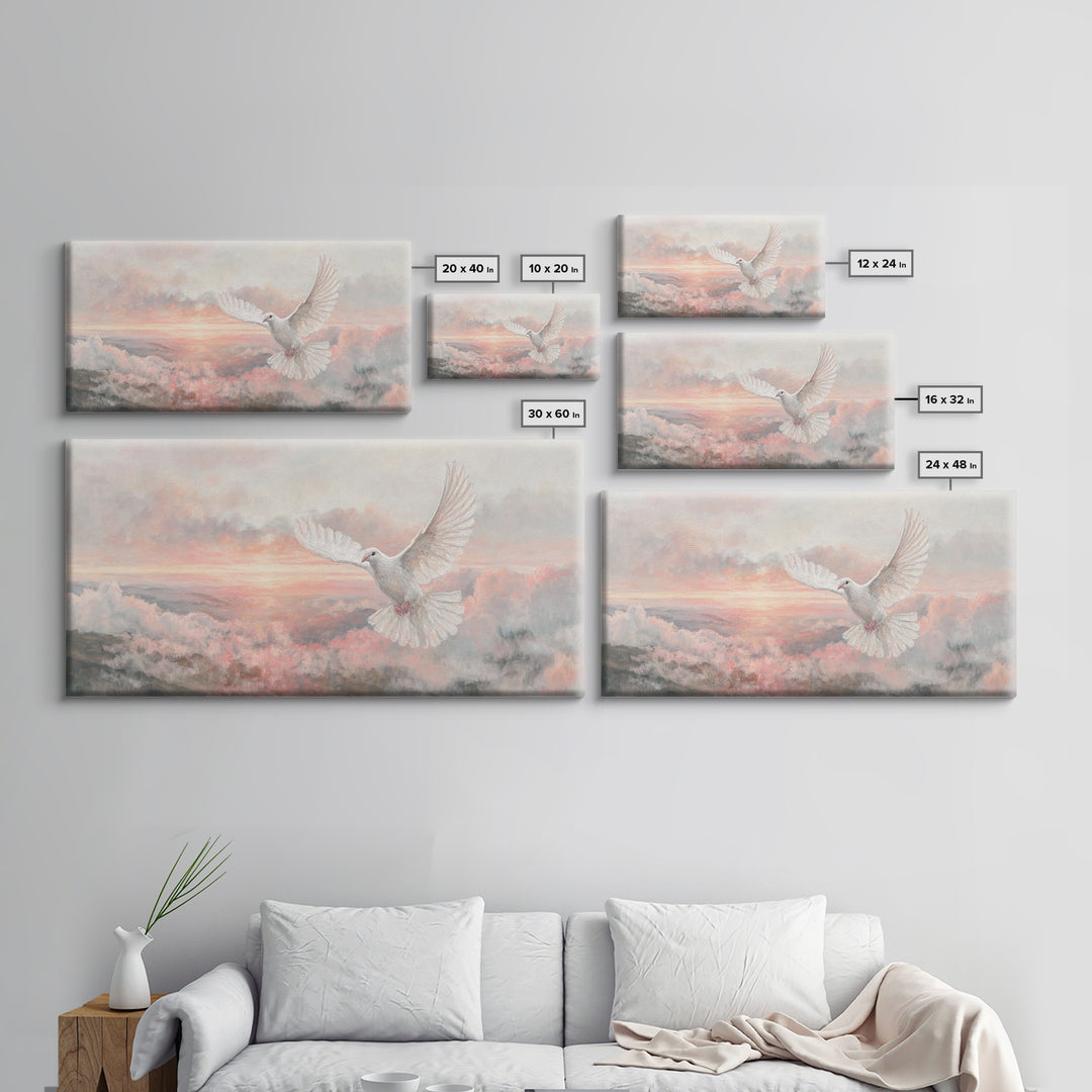 Spirit Of Light – Framed Canvas Print – Christian Wall Art – Christian Art Print – White Christmas Art – Christian Christmas Art