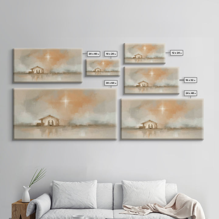 Holy Dawn Light | Framed Canvas Print | Christian Art Canvas | Christian Christmas Art | Modern Christian Art | Jesus Painting | Christmas