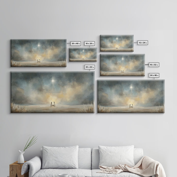 Star Of Emmanuel | Framed Canvas Print | Christian Wall Art | Christian Christmas Art | Christian Art Print | Jesus Painting | Christmas Ca