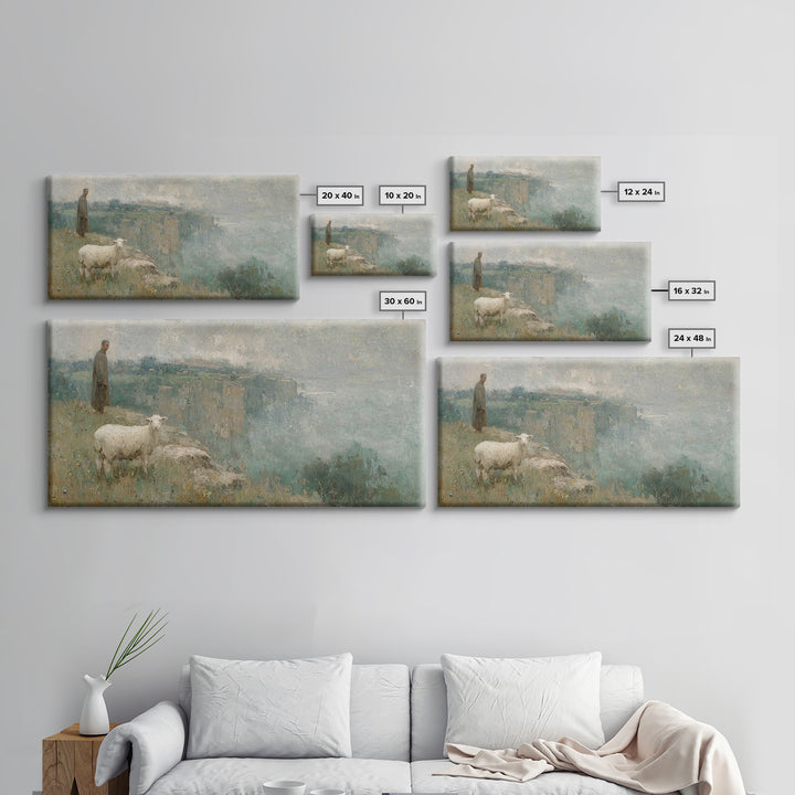 Silent Nativity Glow – Framed Canvas Print – Christian Art Canvas – Christmas Art Prints – Christian Christmas Decor – Modern Christian Pai