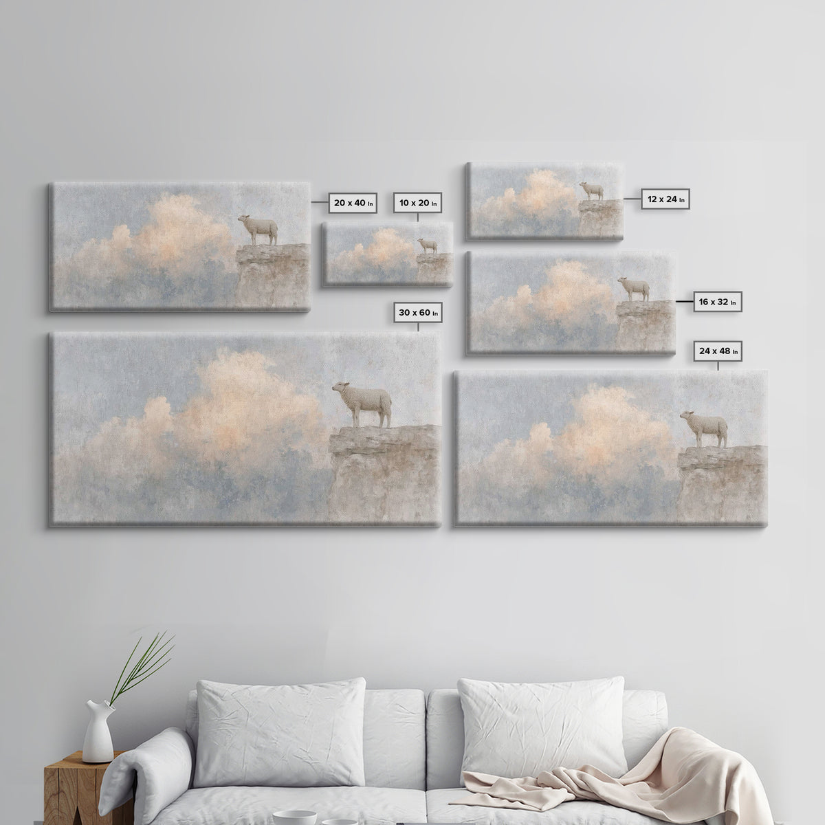 Shepherd’s Vigil – Framed Canvas Print – Christian Wall Art – Christian Art Work – Subtle Christian Art – Pastoral Scenery – Christian Gift