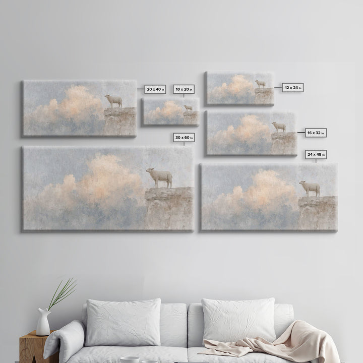Shepherd’s Vigil – Framed Canvas Print – Christian Wall Art – Christian Art Work – Subtle Christian Art – Pastoral Scenery – Christian Gift