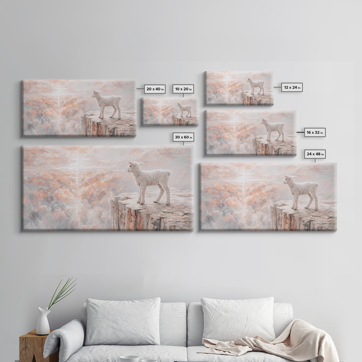 Heavenly Lamb - Framed Canvas Print - Christian Wall Art - Christian Art Canvas - Pastoral Scenery - Christian Christmas Art - Christian De
