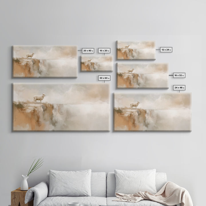 Quiet Cliff Light - Framed Canvas Print - Christian Art Canvas - Christian Christmas Art - Christian Wall Art - Modern Christian Art - Chri
