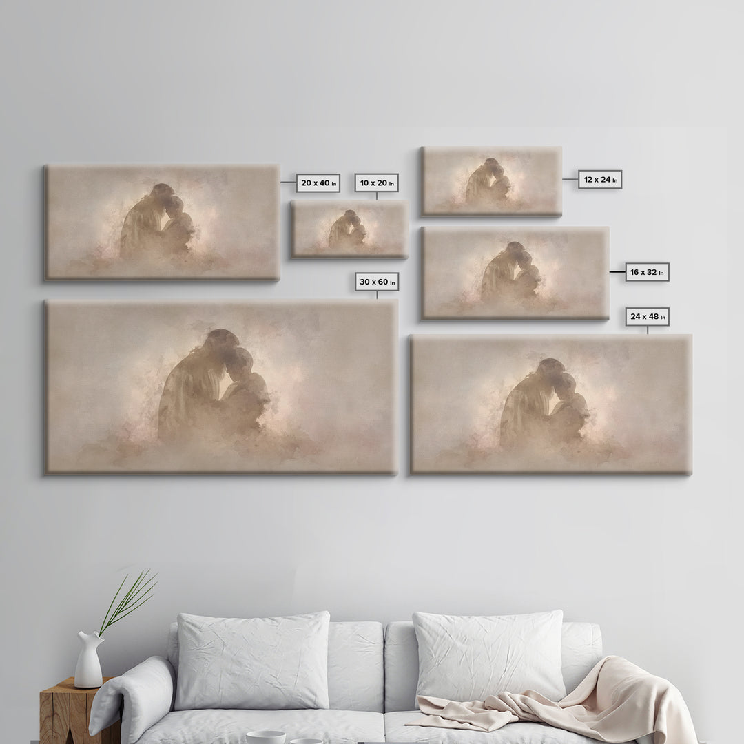 Sacred Comfort - Framed Canvas Print - Christian Art Canvas - Jesus Art Print - Christian Wall Art - Christmas Art Work - Christian Decor