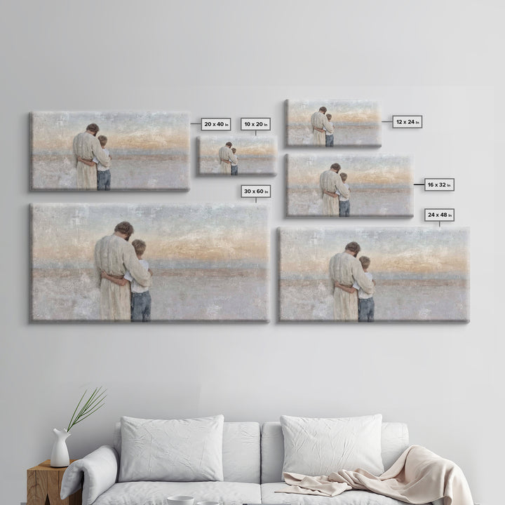 Guiding Peace - Framed Canvas Print - Christian Art - Christian Decor - Christian Christmas Art - Jesus Painting - Christian Wall Art