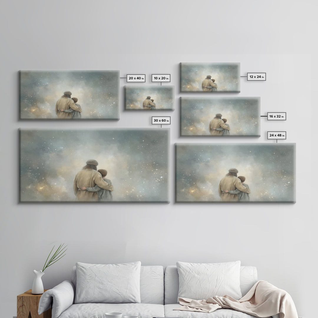 Horizon Blessing - Framed Canvas Print - Christian Art Work - Christian Art Canvas - Jesus Painting - Christian Decor - Christmas Art Print