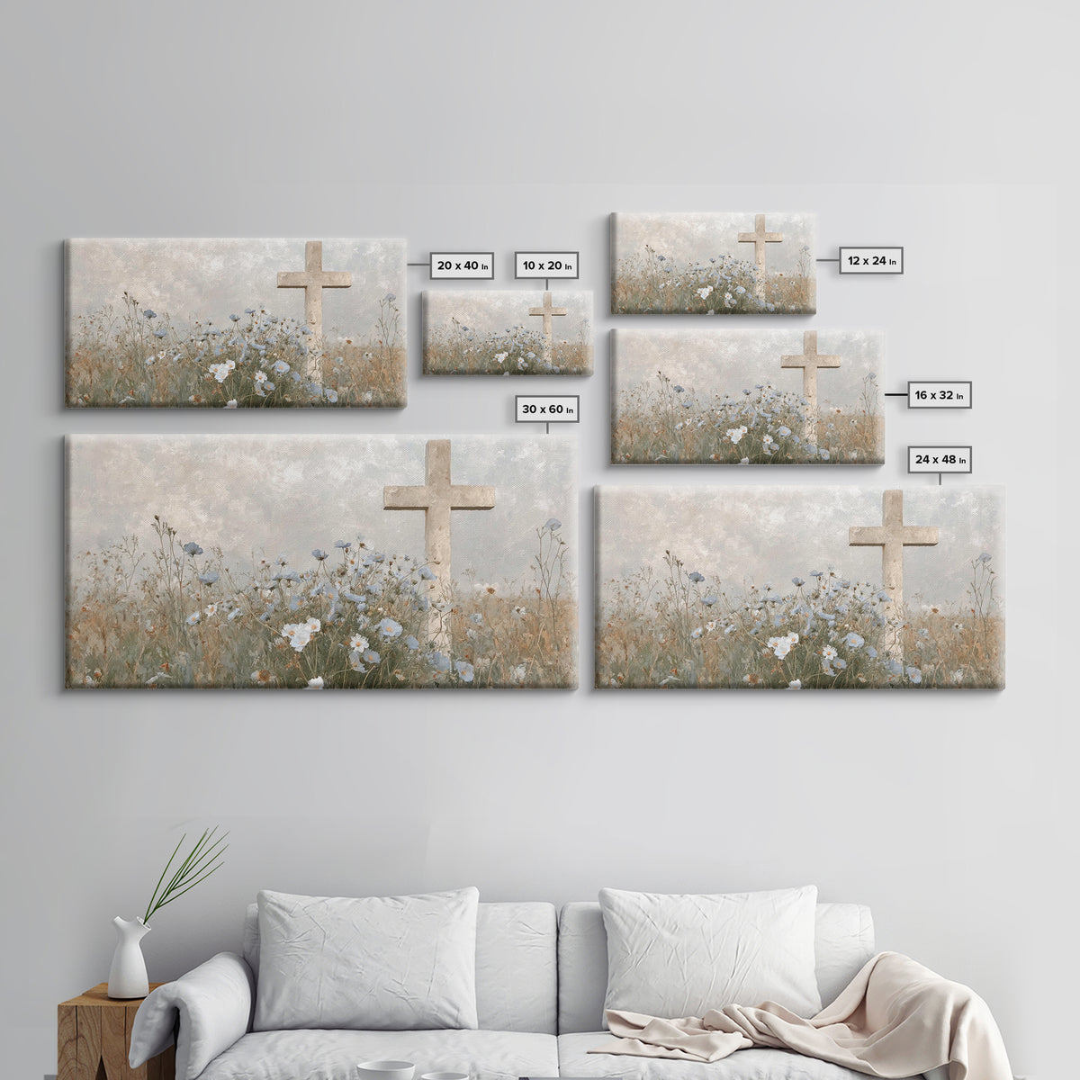 Blossoms Of Grace – Framed Canvas Print – Christian Wall Art – Christian Art Canvas – Jesus Painting – Vintage Christian Art – Christian De