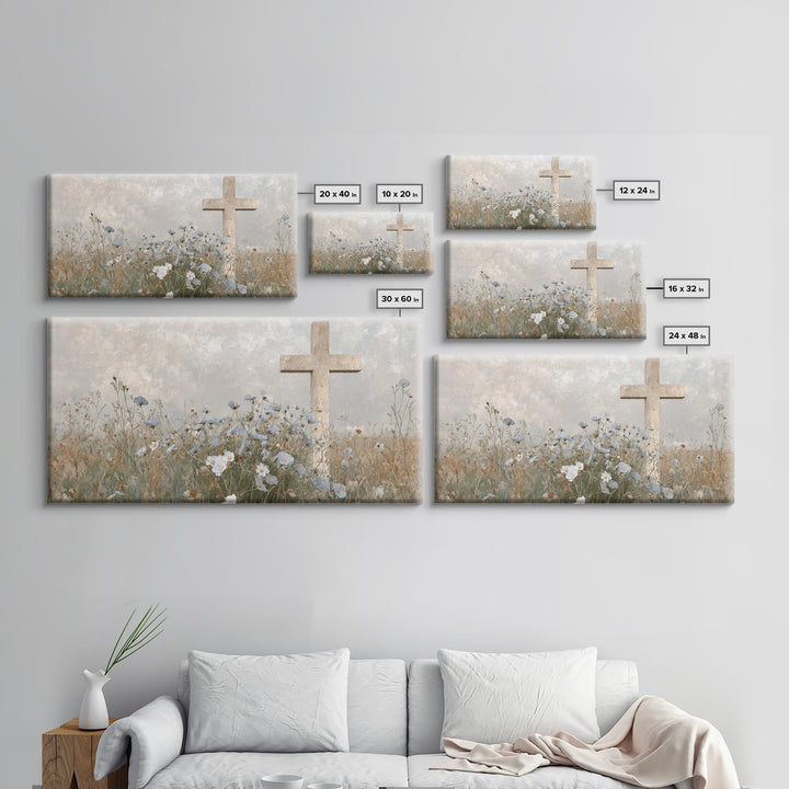 Blossoms Of Grace – Framed Canvas Print – Christian Wall Art – Christian Art Canvas – Jesus Painting – Vintage Christian Art – Christian De