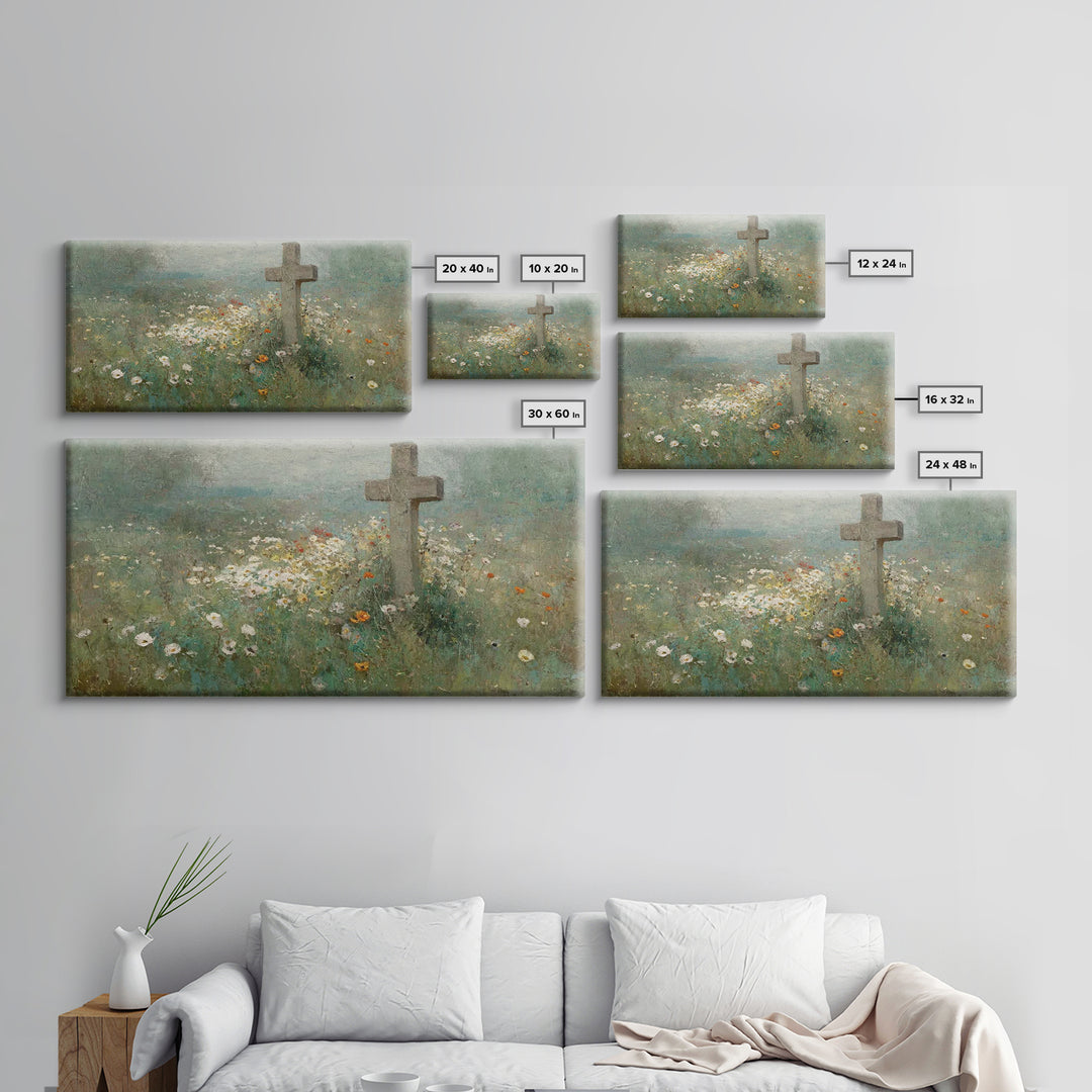Field Of Redemption – Framed Canvas Print – Christian Art Print – Large Christian Painting – Christian Decor – Christian Wall Art – Unique