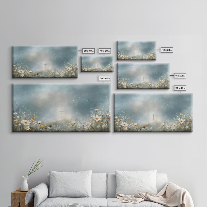 Heavenly Meadow – Framed Canvas Print – Christian Art – Jesus Painting – Christian Art Canvas – Subtle Christian Art – Christian Wall Art