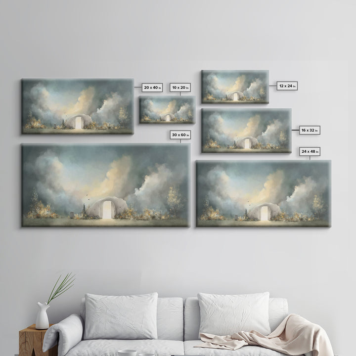 Empty Tomb Glory – Framed Canvas Print – Christian Art Canvas – Christian Wall Art – Christian Painting – Moody Christian Art – Christian D