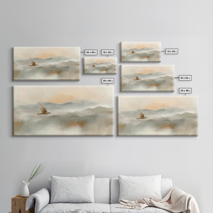 Soft Flight Grace – Framed Canvas Print – Subtle Christian Art – Christian Art Gift – Christian Art Print – Minimalist Christian Art