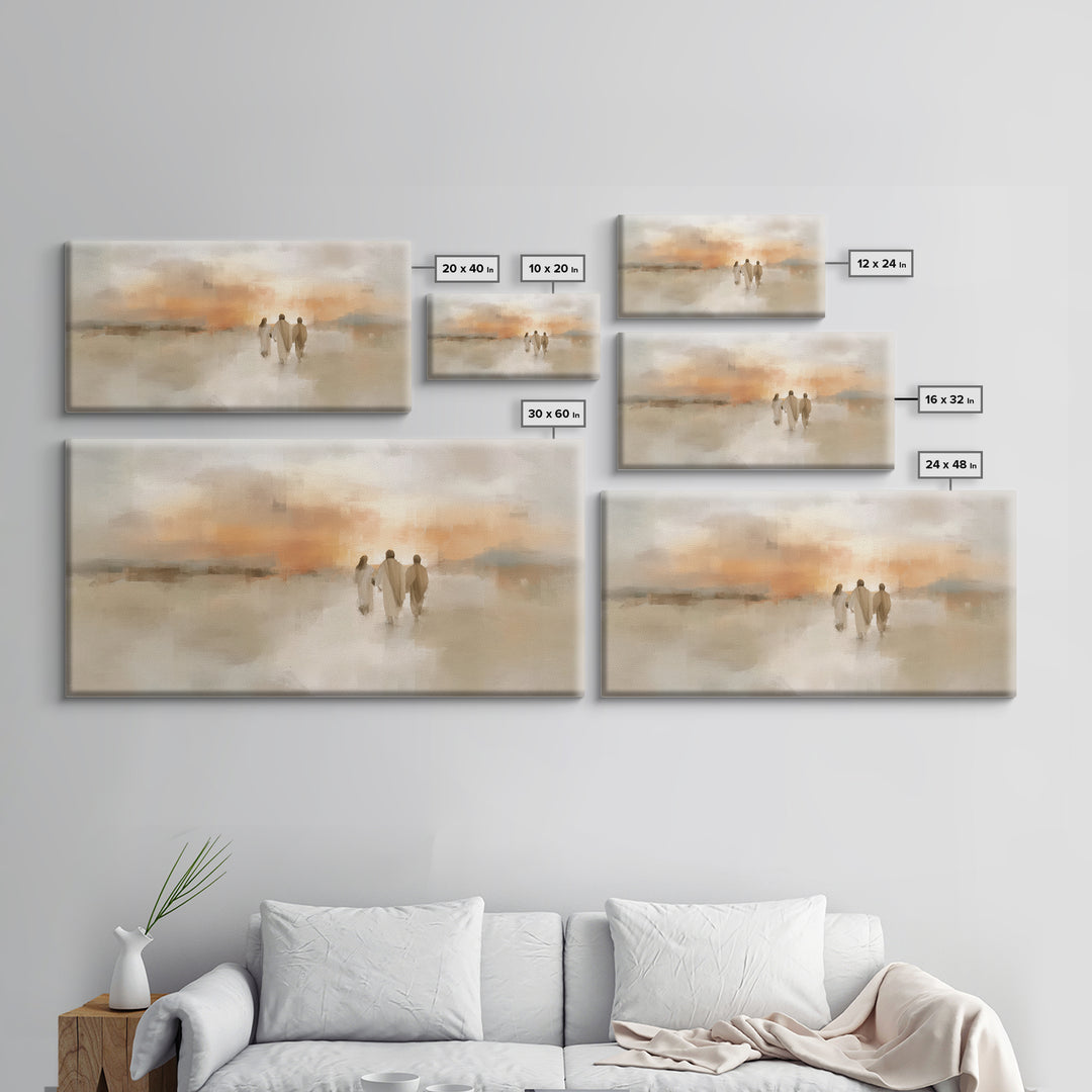 Walk Of Faith | Framed Canvas Print | Christian Art Work | Christian Gift Ideas | Jesus Wall Art | Christian Art Canvas