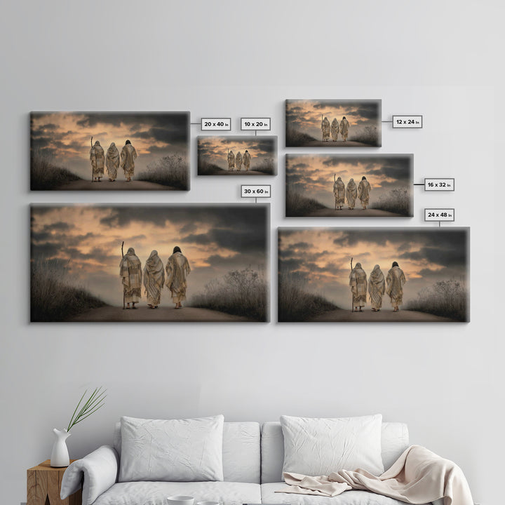 Evening Disciples Journey – Framed Canvas Print – Christian Painting – Jesus Canvas Art – Christian Wall Art – Christian Decor