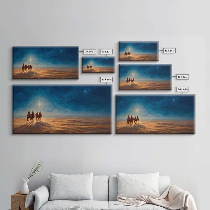 Three Kings Rising – Framed Canvas Print – Christian Art Canvas – Christian Wall Art – Christmas Art – Christian Christmas Art – Christian