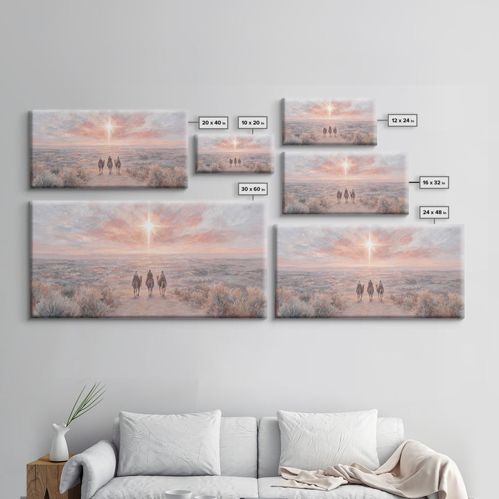 Radiant Star Path, Framed Canvas Print, Christian Art Canvas, Christmas Wall Art, Christian Christmas Decor, Modern Christian Art, Subtle C