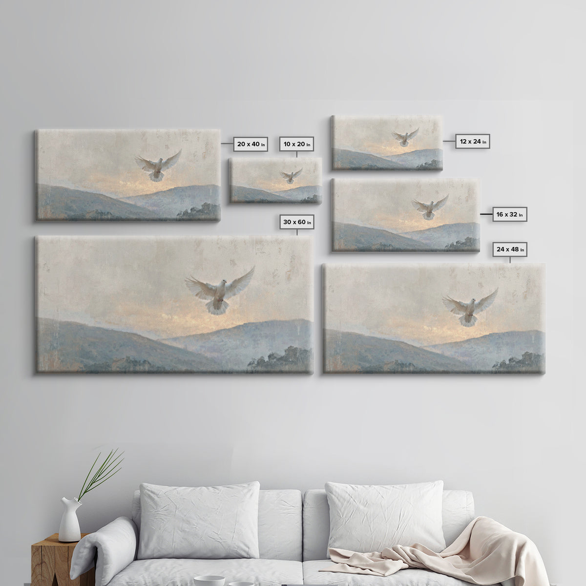 Heavenly Dove – Framed Canvas Print – Christian Wall Art – Christian Art Canvas – Christian Painting – Christmas Art – Christian Decor