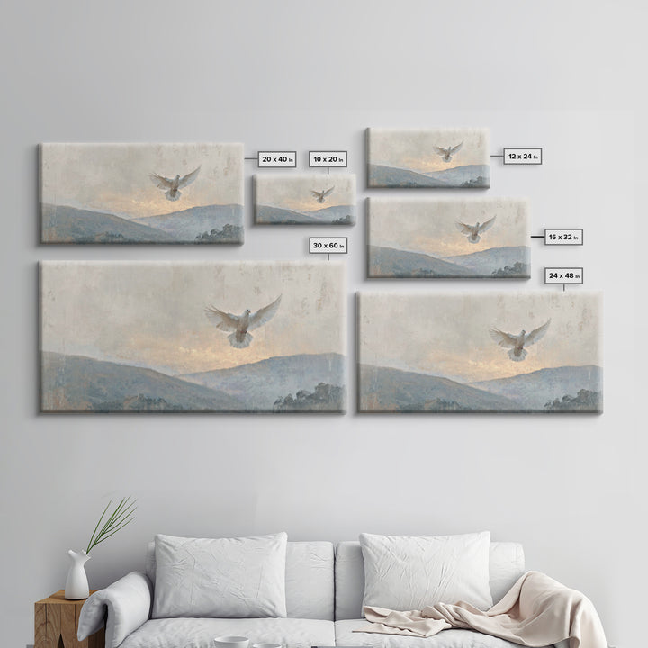 Heavenly Dove – Framed Canvas Print – Christian Wall Art – Christian Art Canvas – Christian Painting – Christmas Art – Christian Decor