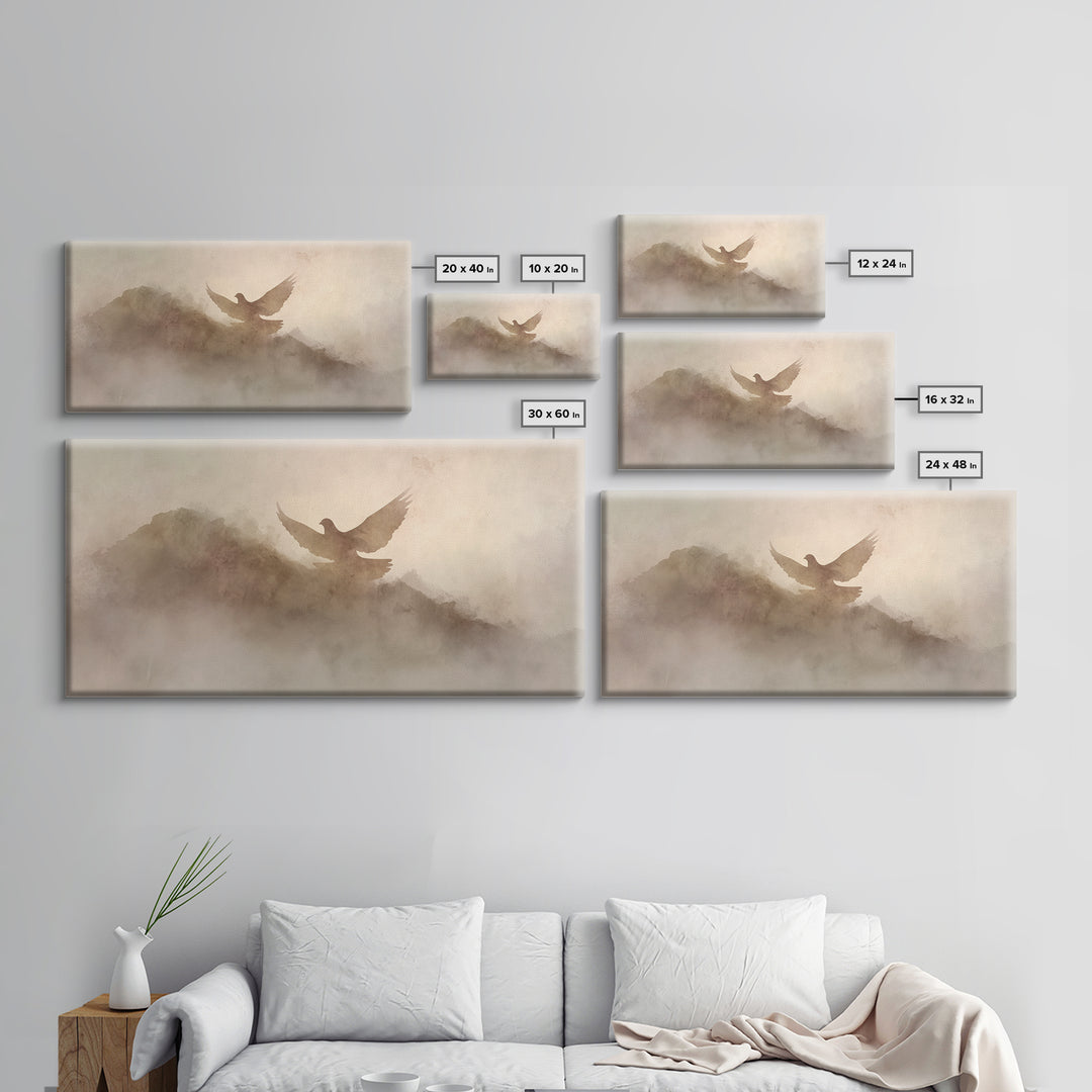 Misty Ascent – Framed Canvas Print – Christian Art Canvas – Christian Wall Art – Christmas Art – Christian Painting – Christian Decorations