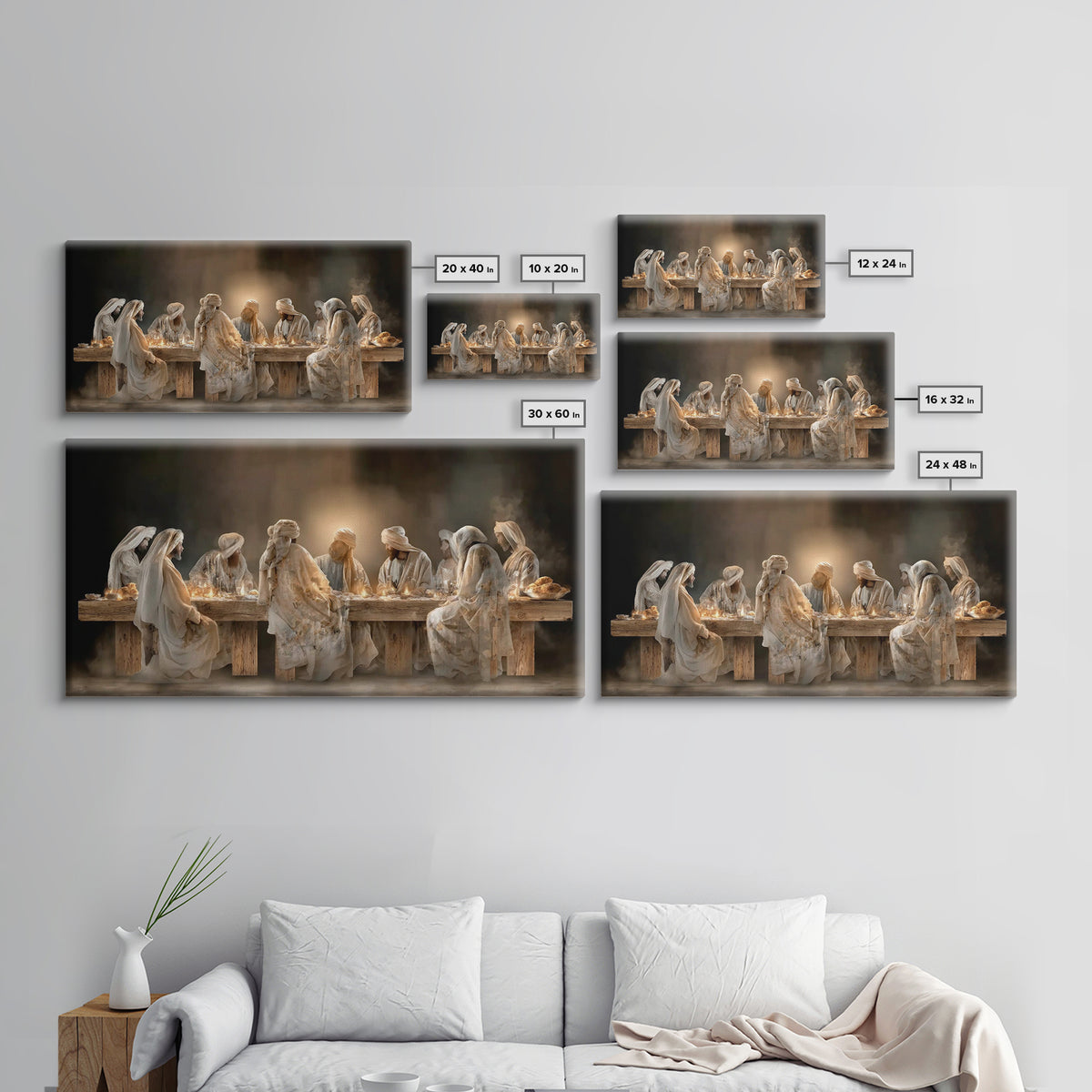 Sacred Gathering – Framed Canvas Print – Christian Art Canvas – Jesus Painting – Christian Wall Art – Christmas Art – Christian Decoration