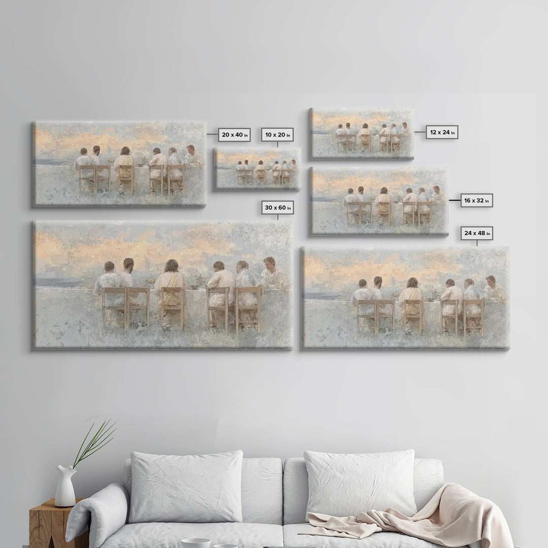 Evening Communion – Framed Canvas Print – Christian Painting – Christian Art Canvas – Christian Wall Art – Christian Christmas Art – Christ
