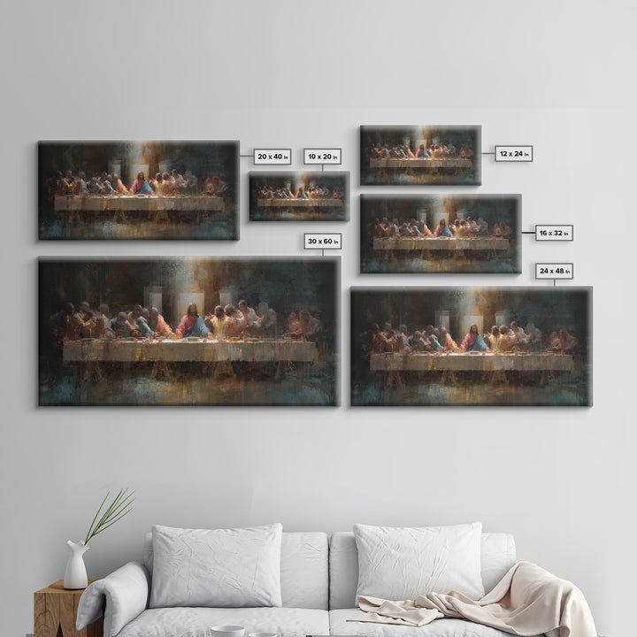 Holy Banquet – Framed Canvas Print – Christian Art Canvas – Christian Wall Art – Christian Christmas Art – Jesus Painting – Christian Decor