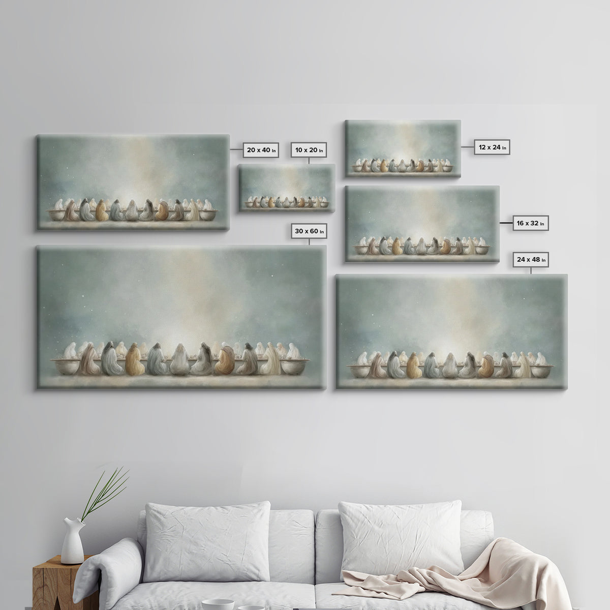 Last Supper Grace – Framed Canvas Print – Christian Art Canvas – Christian Art Print – Christian Wall Art – Christian Christmas Art – Chris