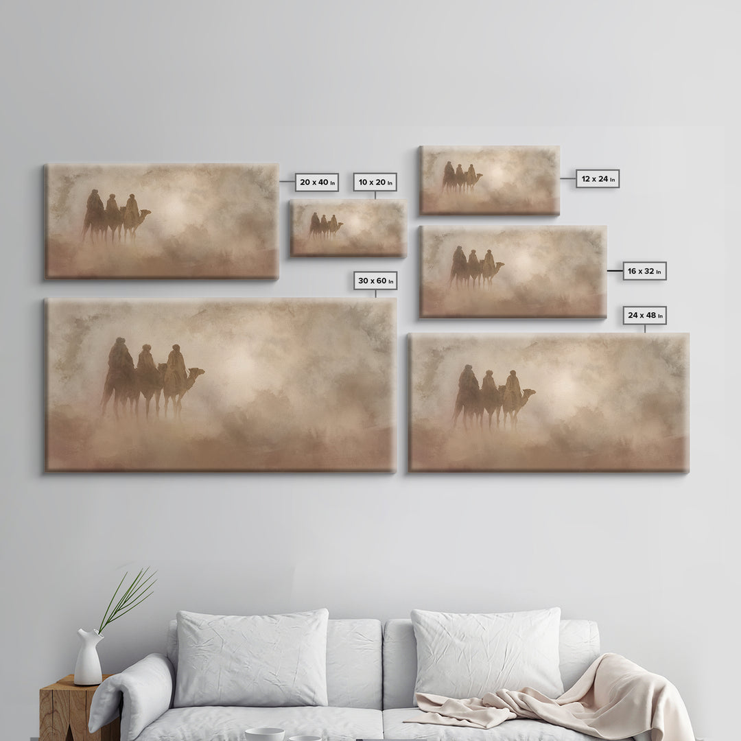 Desert Pilgrims – Framed Canvas Print – Christian Wall Art – Christian Art Canvas – Christmas Art – Christian Christmas Decor – Christian G