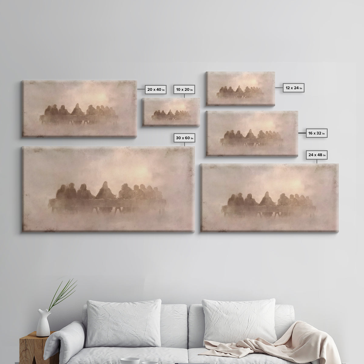 Gathered In Reverence – Framed Canvas Print – Christian Art Canvas – Christian Wall Art – Christian Art Print – Jesus Painting – Christmas