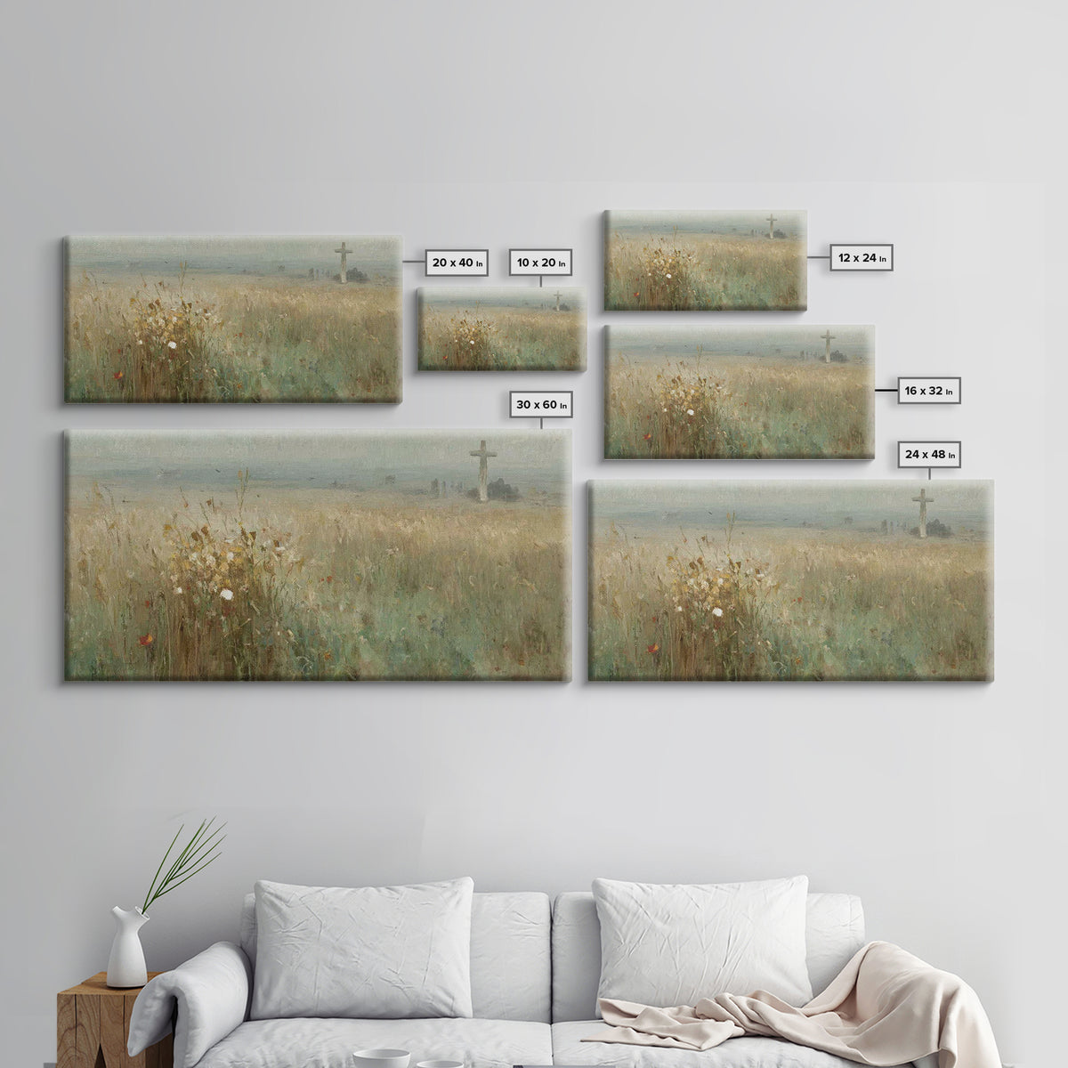 Fields Of Faith | Framed Canvas Print | Christian Wall Art | Christian Art Prints | Christian Art Canvas | Christian Decor | Christian Pain