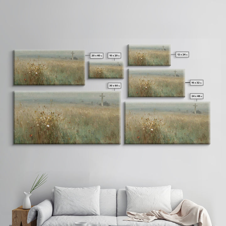 Fields Of Faith | Framed Canvas Print | Christian Wall Art | Christian Art Prints | Christian Art Canvas | Christian Decor | Christian Pain