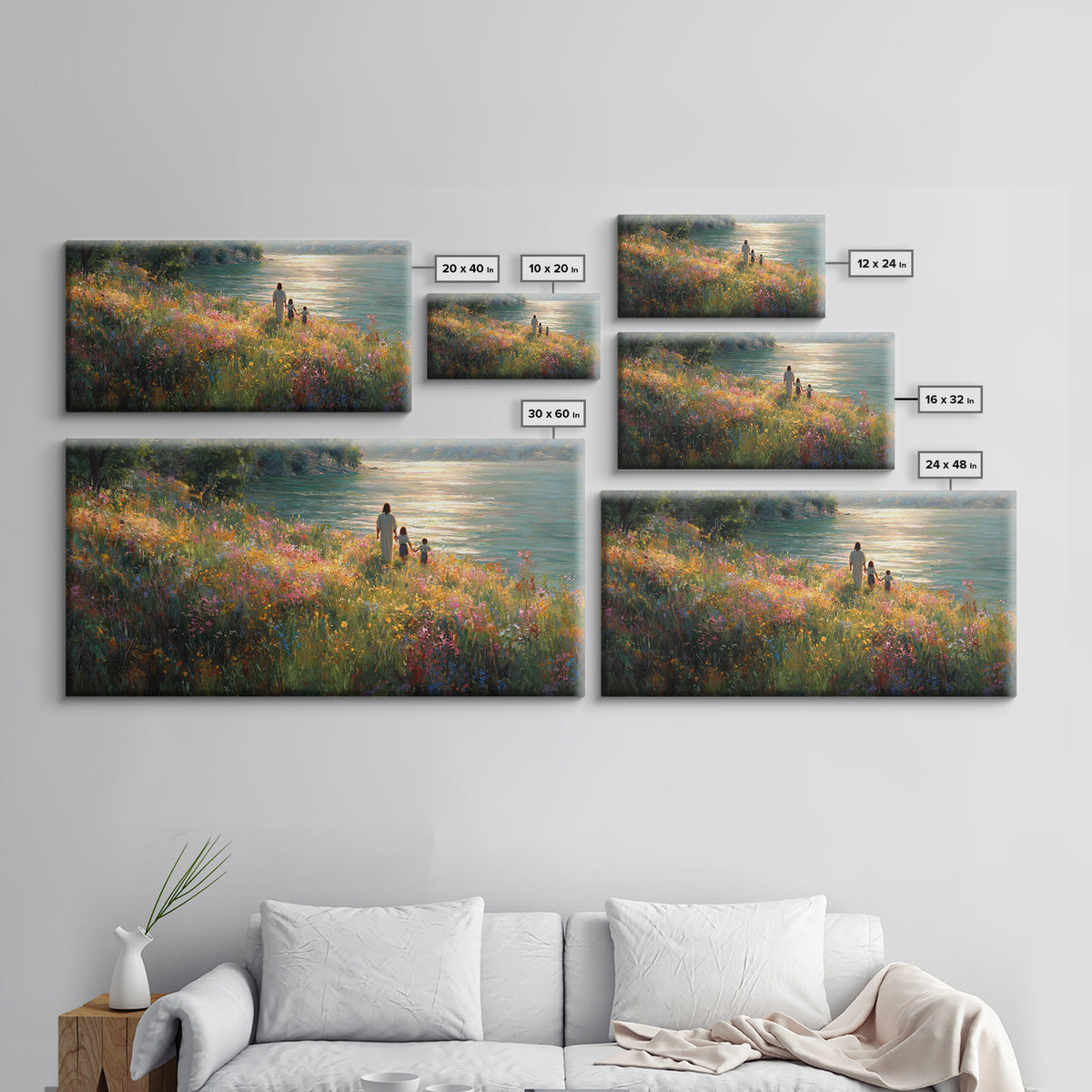 Riverlight Promise – Framed Canvas Print – Christian Wall Art – Christian Art Canvas – Jesus Painting – Christian Christmas Art – Christian