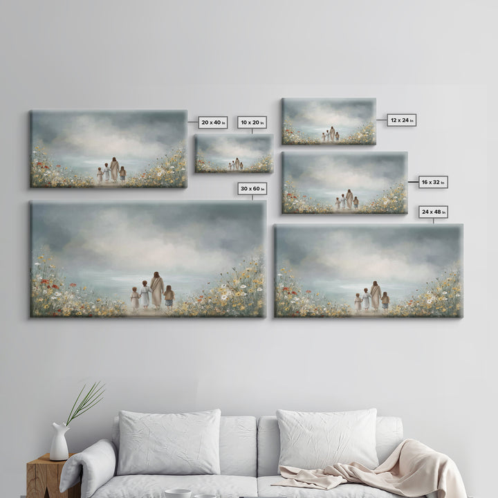 Heaven’s Meadow – Framed Canvas Print – Christian Art Canvas – Christian Wall Art – Jesus Painting – Christian Christmas Decor – Christian